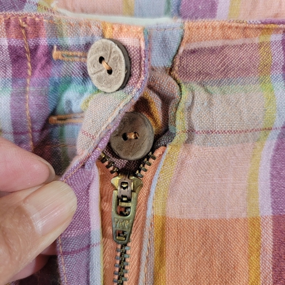 Billabong The Salty Blonde Break Point Pants Sz 30 Orange Gingham Resortwear - Picture 7 of 12